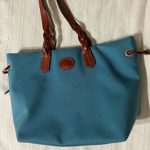 Teal nylon Dooney tote